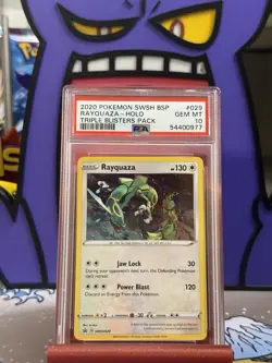 2020 Pokemon SWSH BSP Triple Blister Pack #029 Rayquaza Holo PSA 10 - Image 1