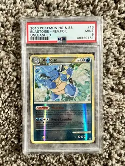 2010 Blastoise Pokemon Heartgold Soulsilver Unleashed Reverse Holo PSA 9 - Image 1