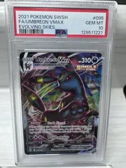 2021 Pokemon Evolving Skies Umbreon VMAX Full Art #095 - PSA 10 GEM MINT - Image 1