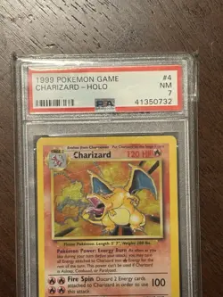 PSA 7 NM 1999 Charizard Base Set Unlimited Holo Rare Pokemon 4/102 Rare - Image 2