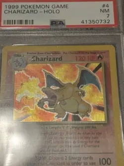 PSA 7 NM 1999 Charizard Base Set Unlimited Holo Rare Pokemon 4/102 Rare - Image 5