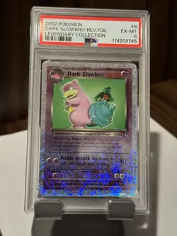 PSA 6 2002 Pokemon Legendary Collection Dark Slowbro 8/110 Reverse Holo Foil - Image 1
