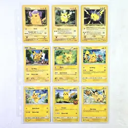LOT OF 9 PIKACHU POKEMON CARDS - VINTAGE TO MODERN COLLECTION - Image 1