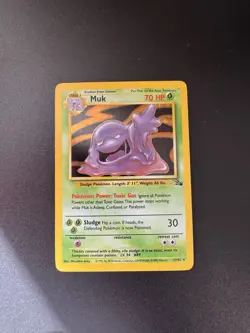 Pokemon TCG Muk Fossil Holo Card 13/62 Unlimited Holo Rare (1999) - Image 1
