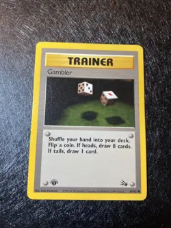 1st Edition Trainer Gambler 60/62 Pokemon Card - Image 1