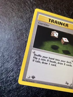 1st Edition Trainer Gambler 60/62 Pokemon Card - Image 2