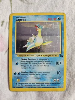 Lapras 10/62 Pokemon Card TCG Fossil Holo - Image 1