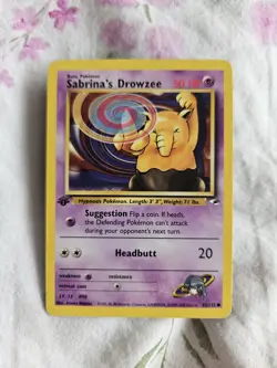 Sabrina's Drowzee 92/132 1st Edition Pokemon Card Gym Heroes Common - Image 1