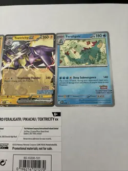 2025 Pokemon Tcg Promo Card Lot Feraligatr, Pikachu, And Toxtricity Opened4 Lot - Image 3