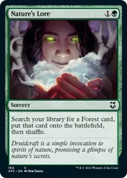 Nature's Lore NM #164 Commander: Adventures in the Forgotten Realms MTG - Image 1