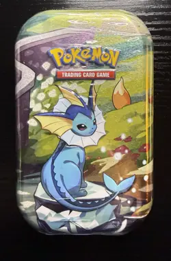 VAPOREON Pokemon Scarlet & Violet Prismatic Evolutions Mini Tin - Factory SEALED - Image 1