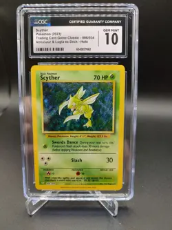 Pokemon 2023 Scyther 6/34, Venusaur & Lugia- Holo CGC Gem Mint 10 - Image 1