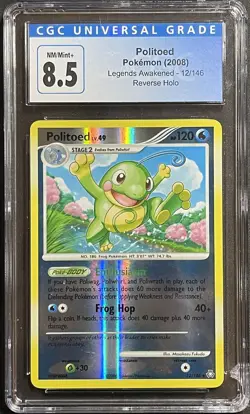 Pokemon CGC 8.5 Politoed Lv. 49 Reverse Holo Rare 12/146 Legends Awakened - Image 1
