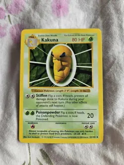 Pokemon TCG Kakuna Base Set 33/102 Regular Shadowless Uncommon - Image 1