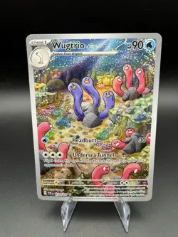Wugtrio Holo Illustration Rare 224/091 Pokemon 2024 Paldean Fates NM - Image 1