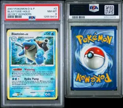2007 POKEMON DIAMOND & PEARL SECRET WONDERS #2 BLASTOISE-HOLO PSA 8 - Image 3