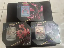 Pokemon TCG Crown Zenith Tins Moltres Articuno Zapdos Set of 3 FACTORY SEALED!! - Image 1