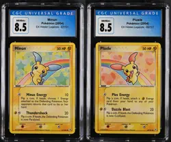 Plusle 69/101 & Minun 67/101 - EX Hidden Legends - NON Holo Pokemon CGC 8.5 - Image 1