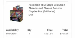 Pokemon TCG Mega Evolution Phantasmal Flames Booster Box NEW/SEALED Pre-Order ✅ - Image 2