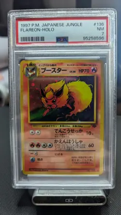 Pokemon Flareon Jungle Number 136 Holo Rare Japanese PSA 7 Near Mint 1997 - Image 1