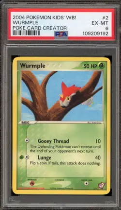 Pokemon Wurmple Kids WB! Poke Card Creator Promo #2 PSA 6 - Image 1