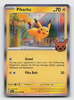 062/193 Pikachu : Common Holo Card : Trick or Trade 2023 Pokemon TCG - Image 1