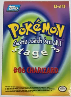 1999 Topps Pokemon Charizard #E6 Movie Edition Rainbow Foil Card - Image 2