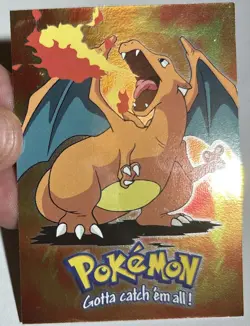 1999 Topps Pokemon Charizard #E6 Movie Edition Rainbow Foil Card - Image 3