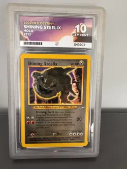 2002 NEO DESTINY SHINING STEELIX HOLO #112 ACE 10 1 POP CARD - Image 1