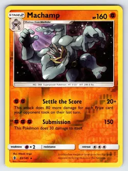Machamp 65/145 S&M Guardians Rising Pokemon Card TCG Reverse Holo Rare - Nm - Image 1