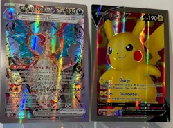 POKEMON: Charizard ex & Pikachu V JUMBO Collector Cards *PARENTS PLZ READ BELOW - Image 1