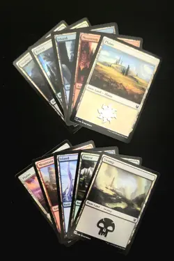 Magic The Gathering: MTG Bulk Lot 10 FOIL Basic Lands - Image 1