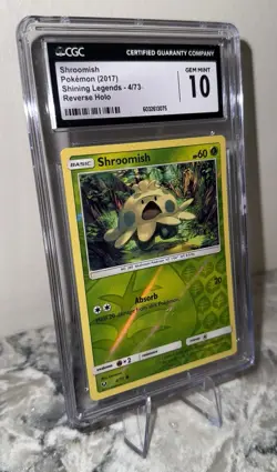 2017 Pokemon Shroomish #4/73 - CGC 10 GEM MINT - Shining Legends Reverse Holo - Image 4