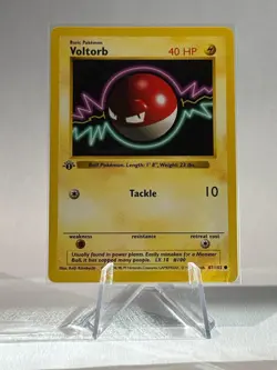 Pokemon-Voltorb- 1st Edition Base Set 67/102 Shadowless- LP - Image 1