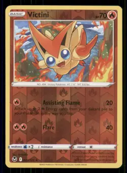 Victini SWSH12: Silver Tempest #023/195 Rare Reverse Holo Pokemon LP - Image 1