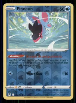 Finneon SWSH11: Lost Origin #040/196 Common Reverse Holo Pokemon LP - Image 1