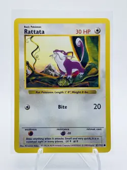 Rattata 61/102 1st Edition Shadowless Base Set 1999 Pokemon WOTC TCG PL - Image 1