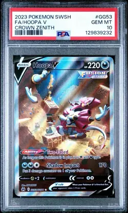 2023 Pokemon Crown Zenith Hoopa V Full Art #gg53 Sword & Shield PSA 10 Gem Mint - Image 1