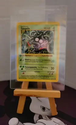 Tangela #66/102 1st Edition Shadowless Base Set Pokemon TCG - 3D Stamp Error - Image 1