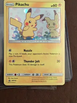 ⚡Pikachu & Mimikyu 2019 Sun and Moon Black Star Holo Promo SM162 Pokemon! - Image 1