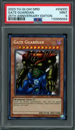 2023 YU-GI-OH! Gate Guardian MRD-EN000 Metal Raiders 25th PSA STRONG 9 MINT - Image 1