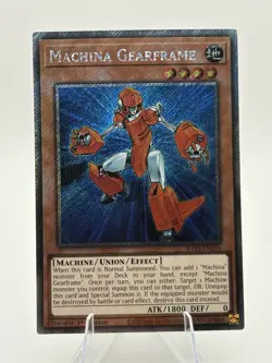 Yugioh Machina Gearframe RA03-EN234 Platinum Secret Rare 1st Edition NM/M - Image 1