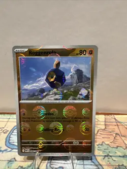 Roggenrola 046/086 Pokeball Reverse Holo White Flare English Pokemon Card NM - Image 1