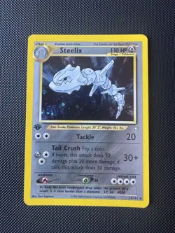 Pokemon TCG Steelix Neo Genesis 1st Edition Holo Rare Card - Image 1