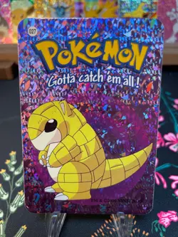 Sandshrew #27 - Vintage Vending Machine Prism Sticker 2000 - Pokemon Card - Image 1