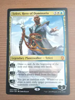 MTG Teferi, Hero of Dominaria - Near Mint, English Dominaria Magic Planeswalker - Image 1