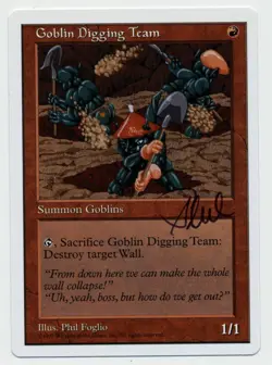 MTG Artist Proof Goblin Digging Team 5th Edition Phil Foglio Magic The Gathering - Image 1