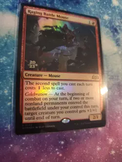 FOIL Prerelease RAGING BATTLE MOUSE mtg SEALED Wilds of Eldraine Rare - Image 1