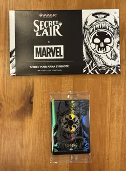 Mana Symbiote Raised Foil, Sealed Cellophane, MTG Spider-Man Secret Lair, Venom - Image 1