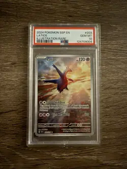 PSA 10 Pokemon Latios TCG Illustration Rare Sv08: Surging Sparks 203/191 - Image 1